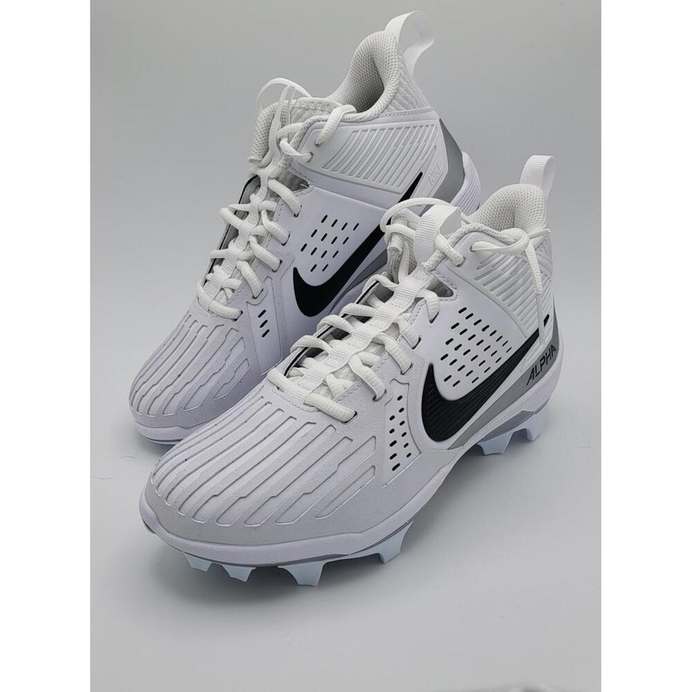 Nike Alpha Menace Strong Men's Size 9 Football Cleats White Silver II5139-100
